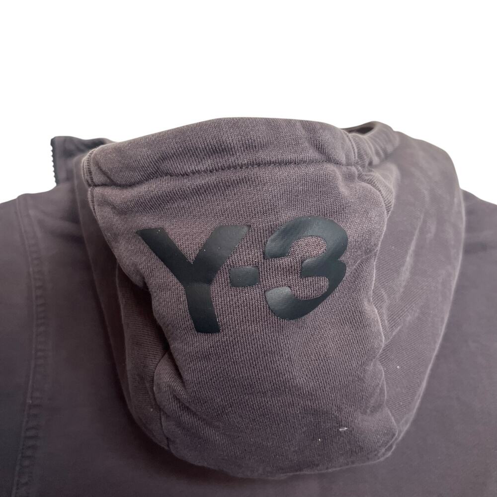 Adidas Y-3 Yohji Yamamoto Full Zip Up Sweatshirt Dark Gray 3 Stripes Cotton XS - Picture 9 of 13